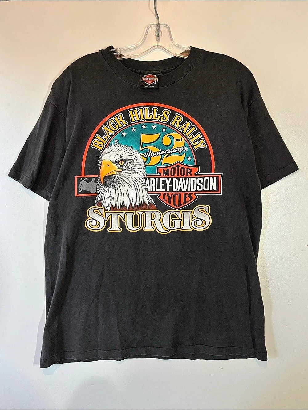 Vintage 1992 Harley-Davidson Black Hills Rally Sturgis 75th Single Stitch Large